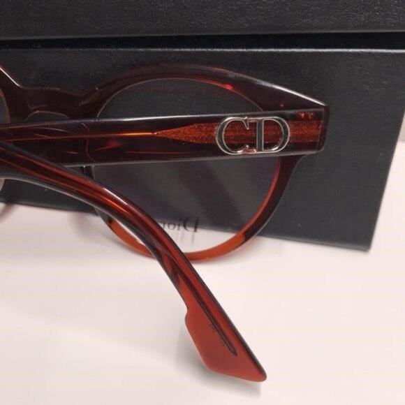 New Authentic Dior CD3 086 51 Ladies Aviator/Pilot Eyeglass Frames – Tortoise - Picture 12 of 12